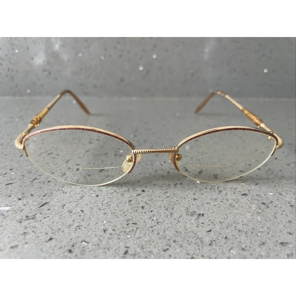 CHRISTIAN DIOR Eyeglasses Frames ONLY 49-19 01x2 Half Rim gold